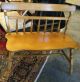 Vintage St Johns Inc Maple Bench American Cadillac Mich Wide Chair Backrest Wood 1900-1950 photo 5