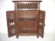 Antique Miniature Doll Wardrobe/armoire - French Breton Carved Provincial Style 1900-1950 photo 2