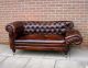 Antique 19thc Leather Chesterfield Sofa Drop Arm Hand - Full Tacked Restoration 1900-1950 photo 3