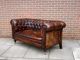 Antique 19thc Leather Chesterfield Sofa Drop Arm Hand - Full Tacked Restoration 1900-1950 photo 8