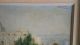 Fabulous Retro Framed Landscape Sunny Mountain Monastery Oil Painting Signed Mid-Century Modernism photo 5