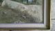Fabulous Retro Framed Landscape Sunny Mountain Monastery Oil Painting Signed Mid-Century Modernism photo 6