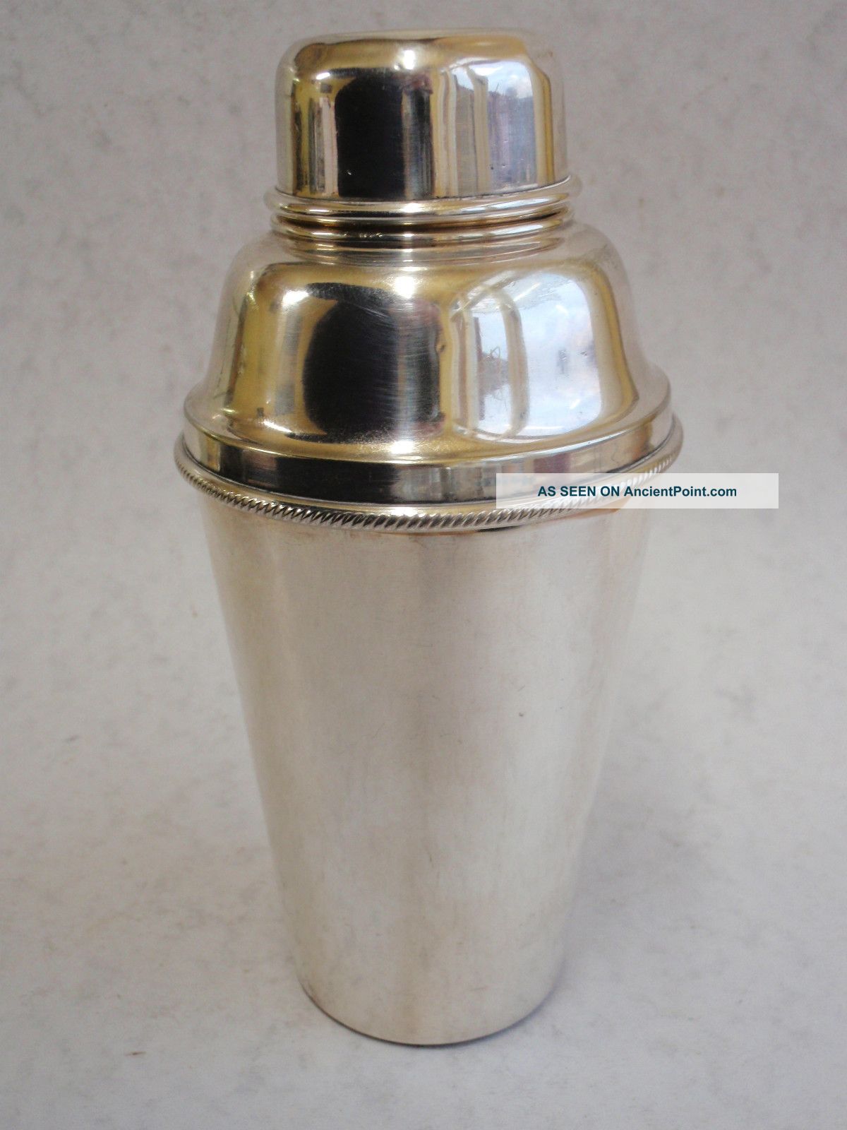 Silver Plated Art Deco Cocktail Shaker With Lemon Squeezer Art Deco photo