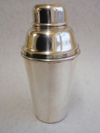 Silver Plated Art Deco Cocktail Shaker With Lemon Squeezer photo