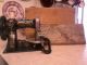 Stitchwell Antique Child ' S Sewing Machine - Wooden Box,  Clamp,  Spool Works Sewing Machines photo 1
