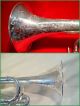 Ornately Engraved Frank Holton & Co.  1920 Silver Cornet - Clean And Brass photo 2
