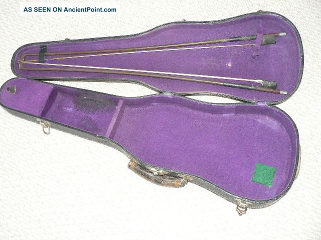 Vintage Violin Bows In Old 4/4 Case $9 Nr String photo