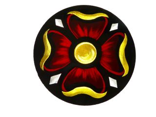 Hand Painted Rosette Stained Glass photo
