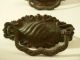Antique Victorian Of 3 Ornate Brass Solid Stamped Drawer Pulls Drawer Pulls photo 1