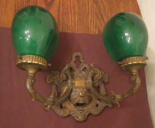 Antique Ornate Solid Brass Victorian Wall Electric Sconce Fixture Light Lamp Old photo