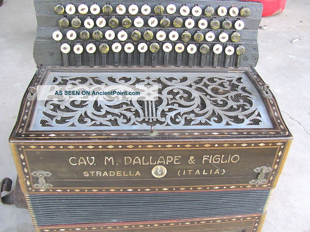 Antique 1900 Button Accordion Famous Cav.  M.  Dallape & Figlio Stradella Italy Other photo