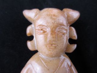 Chinese Classical Hand Carved Old Jade Pendant Worth Ornament Children Statue 17 photo