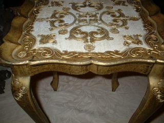 Wonderful Antique Italian Florentine Paper Mache ' Petite Table - - - - - - Not photo