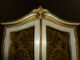 Florentine Curio Cabinet Gilt Wood/painted Cut Velvet 1940 ' S Lighted Glass Doors 1900-1950 photo 5