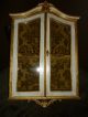Florentine Curio Cabinet Gilt Wood/painted Cut Velvet 1940 ' S Lighted Glass Doors 1900-1950 photo 7