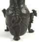 Splendid Antique Chinese Bronze Vase Probably 18thc With Dragon And Little Man Vases photo 11