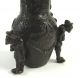 Splendid Antique Chinese Bronze Vase Probably 18thc With Dragon And Little Man Vases photo 8