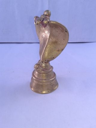 Vintage,  Old & Real Antique Brass Snake With Shivling photo