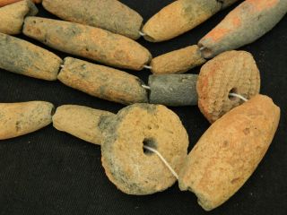 29 Neolithic Neolithique Fishnet Weights /beads - 6500 To 2000 Bp - Sahara photo