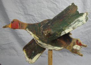 Antique Folk Art Duck Form Whirligig photo