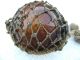 Rare Knob Marked 4+1/2 Inch Tall Nw Glass Company Glass Float Amber Ball (401) Fishing Nets & Floats photo 2