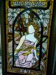 Antique Stained Glass Window Portrait Of A Woman Tiffany Style Large Unknown photo 6