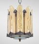 Art Deco Antique Chandelier Lantern Slip Shade Slipper Shade Vintage Silver Chandeliers, Fixtures, Sconces photo 6