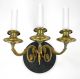 Antique Sconces Pair Gold Bronze Brass French Empire Vintage Black Ornate Wall Chandeliers, Fixtures, Sconces photo 2