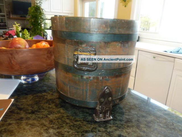 Ra Re Antique Wooden & Cast Iron Handle & Feet For Draining Cranberriesbucket Primitives photo