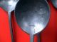 Rare Complete Set Of 6 Antique Pewter Dinnerspoons With Hallmark,  19th Cent Ad Metalware photo 2