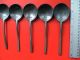Rare Complete Set Of 6 Antique Pewter Dinnerspoons With Hallmark,  19th Cent Ad Metalware photo 6