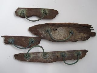 Pieces Of Roman Wooden Casket With Bronze Handles 3 - 4c Ad photo