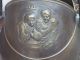 Antique Embossed Coal Scuttle Brass Belgium Bucket Ash Can Old Early Metalware photo 9