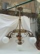 Victorian Art Nouveau Chandelier 7 Light Twist Pole Old French Fixture Light Lamps photo 1