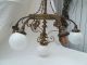 Victorian Art Nouveau Chandelier 7 Light Twist Pole Old French Fixture Light Lamps photo 3