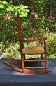 Delaware Valley 4 - Slat Ladder Back Rocking Chair,  Late 18th C Antique,  Rush Seat Pre-1800 photo 1
