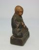 D132: Japanese Old Pottery Ware Buddhist Statue Great Monk Shinran Statues photo 1