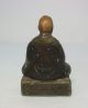 D132: Japanese Old Pottery Ware Buddhist Statue Great Monk Shinran Statues photo 2