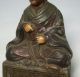 D132: Japanese Old Pottery Ware Buddhist Statue Great Monk Shinran Statues photo 4