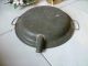 Antique French Shabby Metal Warm Plate Primitives photo 2