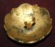 Antique Enamel And Brass Cloisonne Button,  Scalloped Blue W/flowers Early French Buttons photo 3