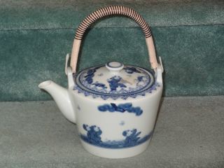 Vintage Chinese Exported B/w Porcelain Teapot photo