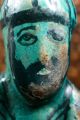 Antique Islamic Turquoise Pottery Figure Of A Bearded Man In A Turban Kashan Middle East photo 1