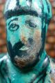 Antique Islamic Turquoise Pottery Figure Of A Bearded Man In A Turban Kashan Middle East photo 5