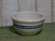 Primitive Vintage Stoneware Bowl With Blue Stripes Primitives photo 1