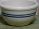 Primitive Vintage Stoneware Bowl With Blue Stripes Primitives photo 5