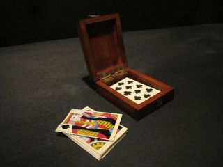 18th C Antique Style Pluribus Unim Eagle Wood Playing Card Box American Rev War photo