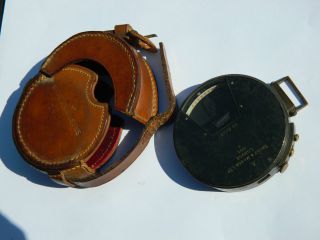 Vintage 1906 Short & Mason Ltd Military Clinometer + Leather Case - Wwi Use photo