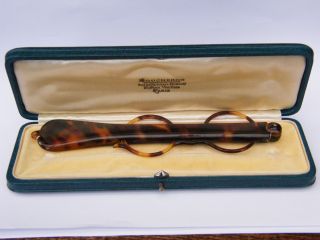 Vintage - French - Pair Of Faux Tortoishell Lorgnettes In Orig Box/need Lenses - C1920 photo