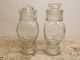 Vintage Glass Apothecary Drugstore Candy Display Vanity Buffet Jars 2pc Bottles & Jars photo 2
